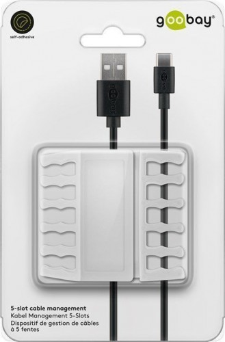 goobay Organizer kabli klej 3M biały na 5 kabli Goobay AKGB70431