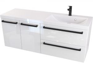 Furni Szafka z Umywalką ATHOS 120 cm D 2SZ P - Uchwyt Czarny Mat ATH UM 120 D 2SZ P UC