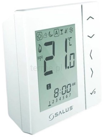 Salus Regulator temperatury cyfrowy bezprzewodowy 4w1 biały natynkowy VS20WRF VS20WRF