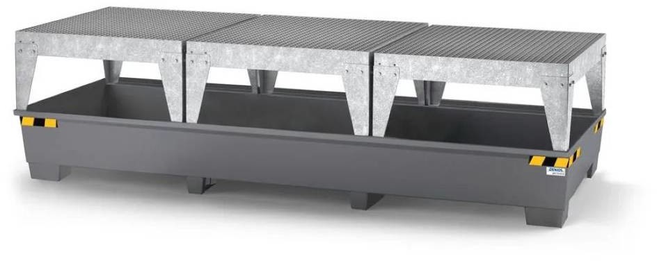 722 DENTA Wanna wychwytowa ze stali na 3 IBC lakierowana z 3 stojakami do nalewania 3280x1300x883 1000L 72279322 79322-uniw