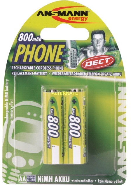 Ansmann Blister 2 X DECT Accu, AA, 800mAh Niklowo-metalowo-wodorkowa (NiMH) 800mAh 1.2V akumulator