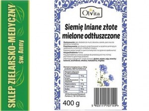 Olvita SIEMIĘ LNIANE ZŁOTE MIELONE ODTŁUSZCZONE 400g 422
