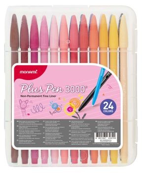 PLUS Monami Flamastry Monami Pen 3000 24 kolory zestaw