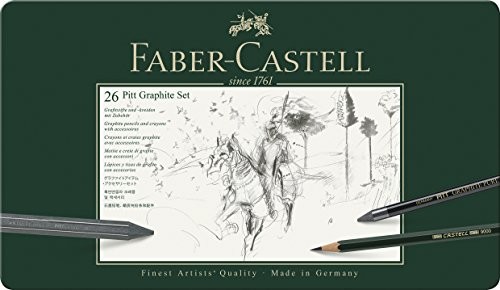 Faber-Castell 112972 W etui na metalowym, 11-częściowy zestaw  Pitt Graphite 112974