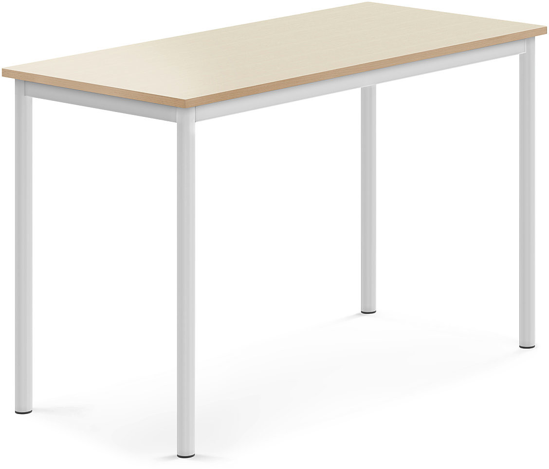 AJ Produkty Biurko SONITUS, 1200x600x760 mm, brzoza laminat, biały