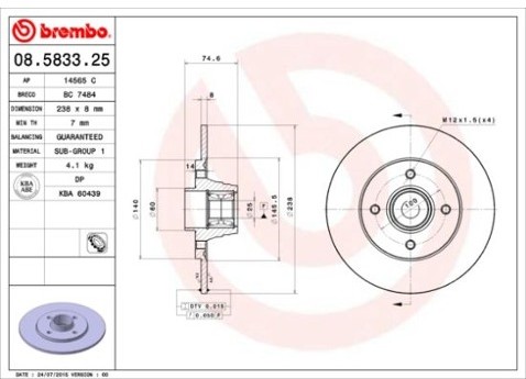 BREMBO 08.5833.25