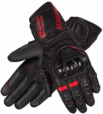 Ozone MOTO RS600 skórzane rękawice motocyklowe dla mężczyzn, palce i kostki, zakrywają wentylację, elastyczne elementy, przyjazne dla ekranu dotykowego OZ-GLV-RS600_03_M