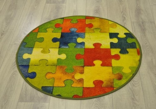 DYWAN DZIECIĘCY KOŁO PUZLE KOLOROWE 80x80cm EFEKT 3D 2CDB-115D7