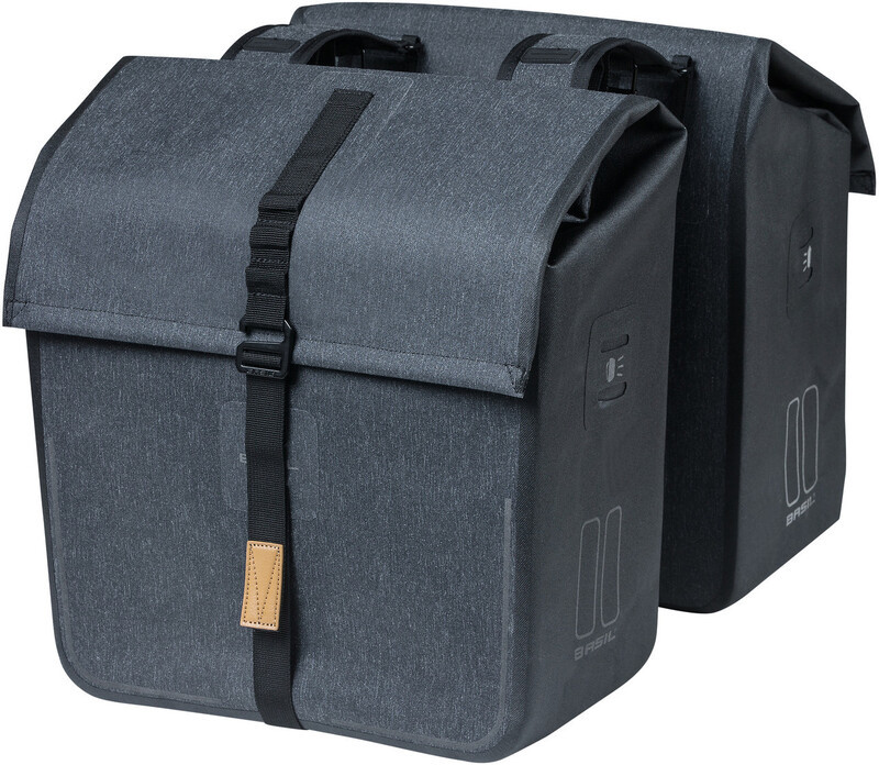 Basil Urban Dry Podwójna sakwa 50l, charcoal melee 2021 Sakwy 17796