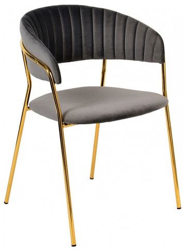 Ciemnoszare krzesło tapicerowane Piano 2X