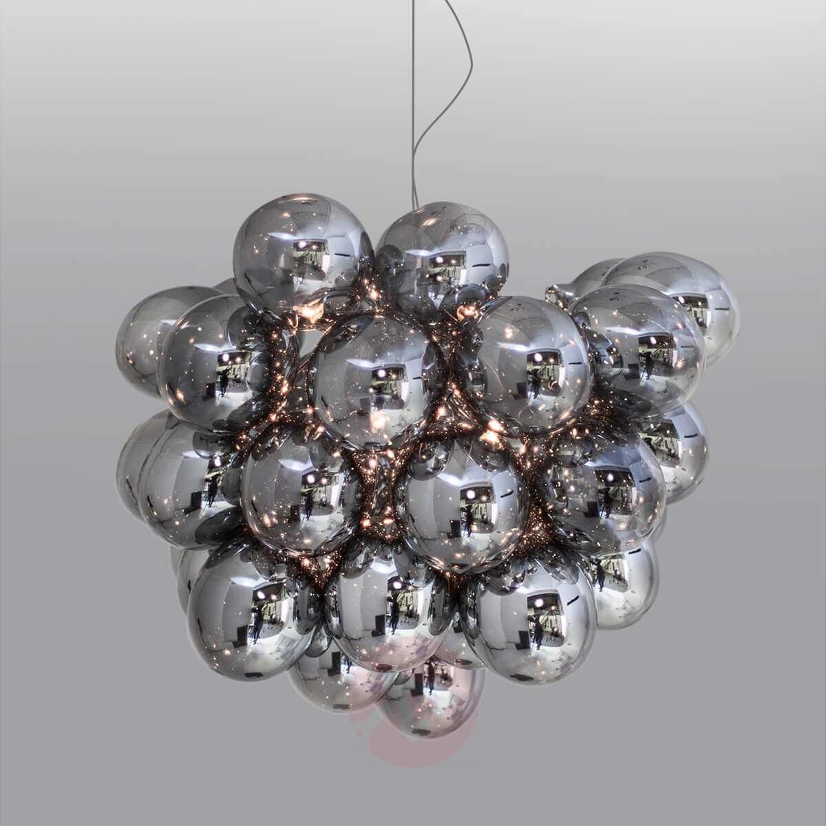 Szklana lampa wisząca Gross, szary dymny
