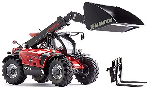 Wiking 077850 Ładowarka teleskopowa Manitou MLT 635, Model pojazdu, 1:32, Metal/Tworzywo sztuczne, Od 14 lat, Wiele funkcji, Ramię ładujące, System zmiany ładowacza czołowego, łyżka i widły do palet 7850