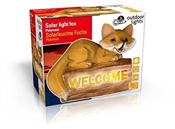 Outdoor Lights 871125292697, lampa solarna lis (sztuczny kamień), brązowa, 22 x 10 x 17 cm 871125292697