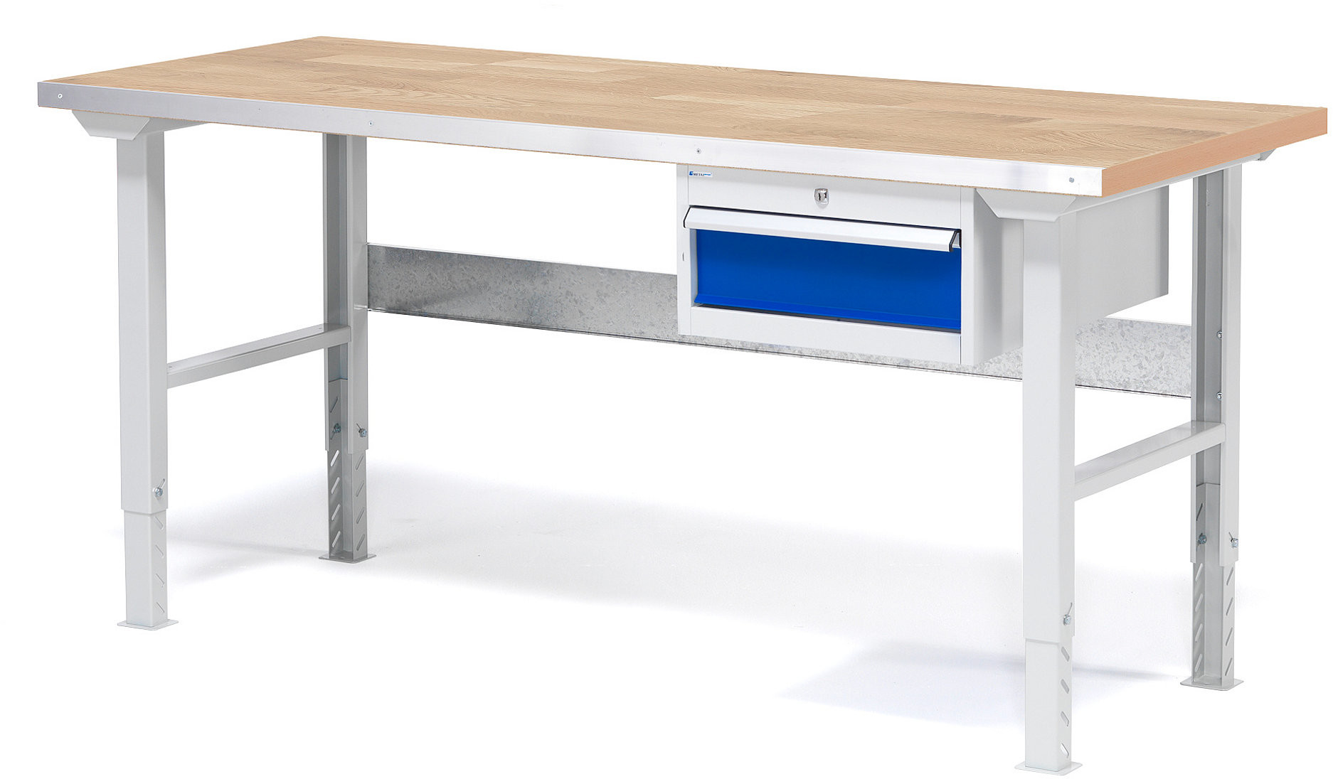 AJ Produkty Stół warsztatowy Blat o warstwie dębowej, 800x750x1500mm
