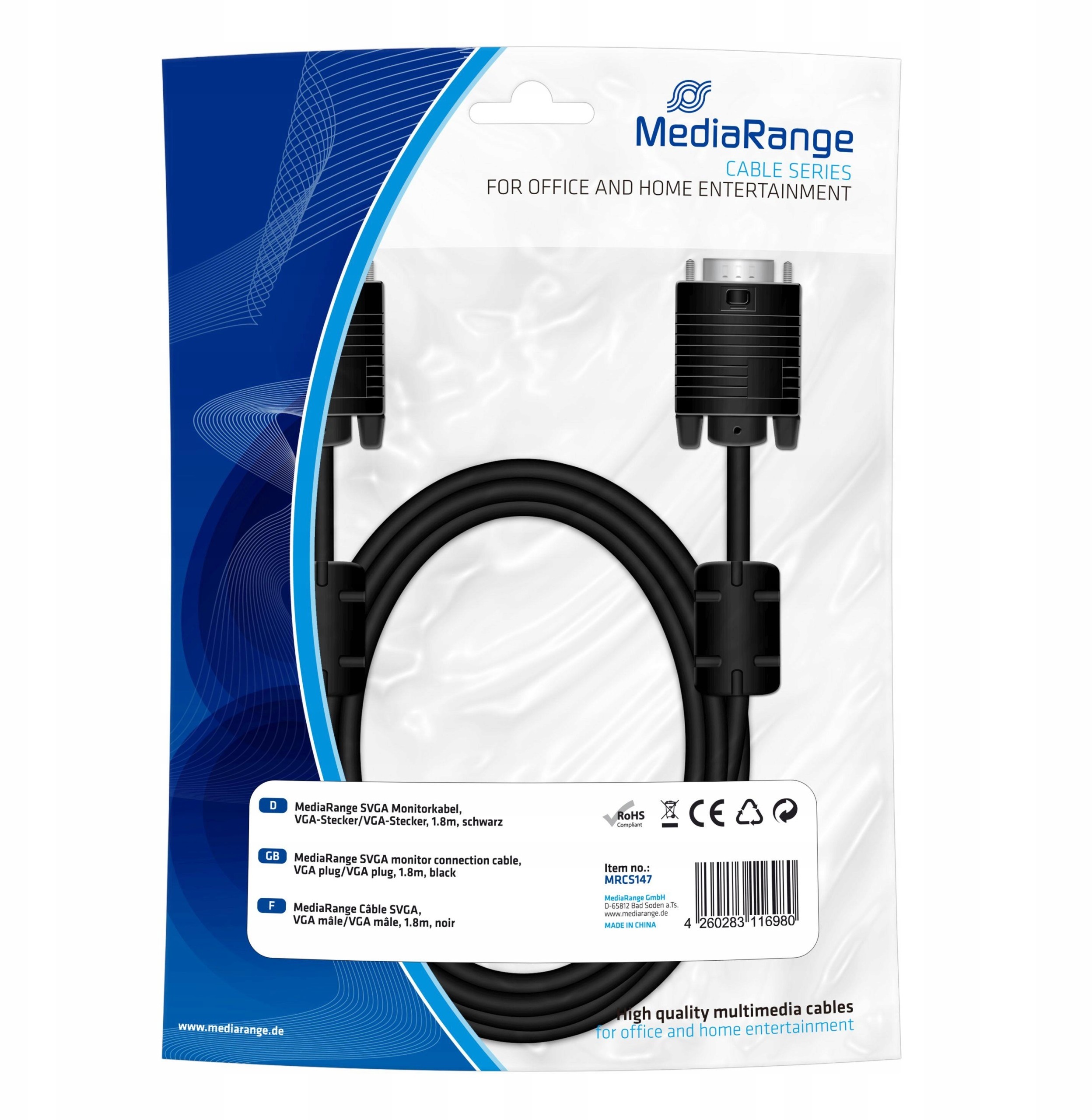 Kabel Svga MediaRange MRCS147 Vga/vga with ferrite