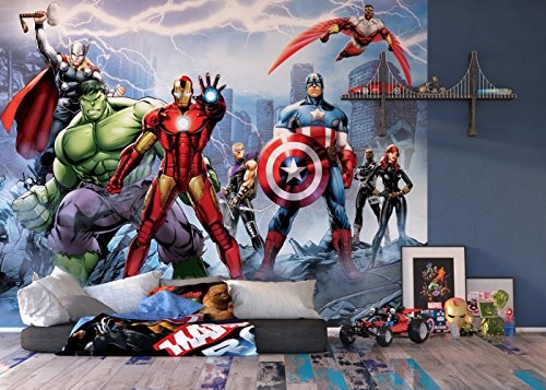 AG Design FTD 2230 Avengers Marvel, papier foto tapeta  360 x 254 cm  4 części, papier, wielokolorowa, 0,1 x 360 x 254 cm FTD 2230