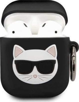 Karl Lagerfeld Karl Lagerfeld KLACA2SILCHBK AirPods cover czarny/black Silicone Choupette KLACA2SILCHBK