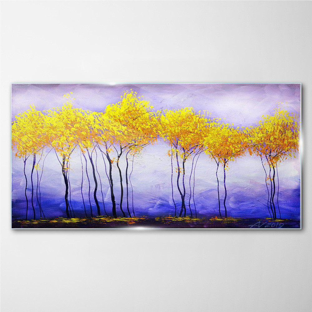 PL Coloray Obraz Szklany drzewa abstrakcja 100x50cm