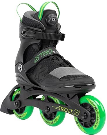 K2 Skate Trio LT 100 łyżworolki dla dorosłych, uniseks, czarne, zielone, 30G0301 30G0301