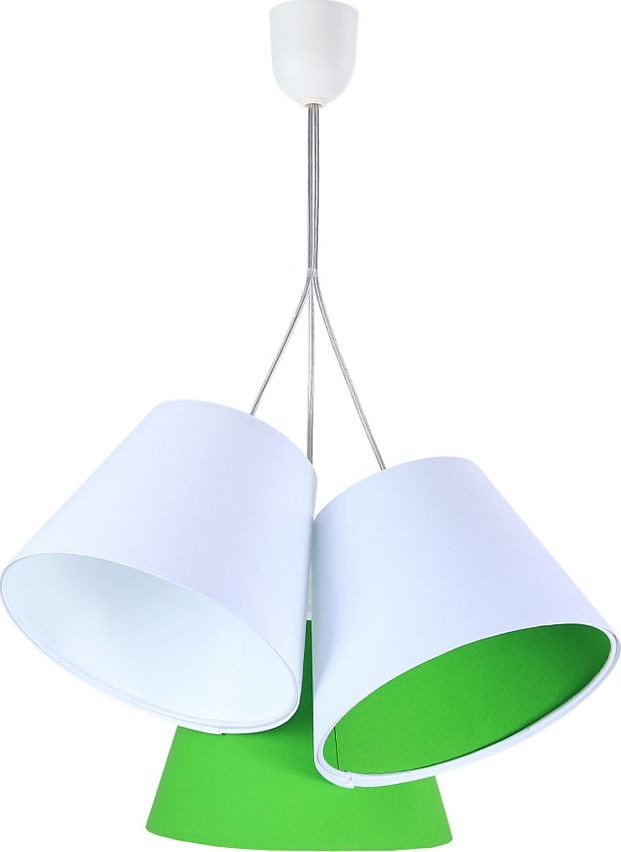 Biało-zielona potrójna lampa wisząca dziecięca K5-T70