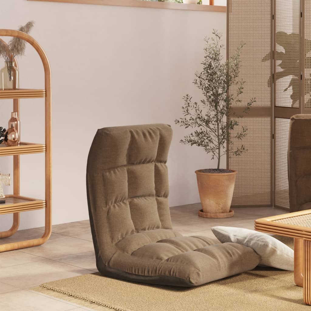 vidaXL Składane krzesło podłogowe kolor taupe obite tkaniną 336593