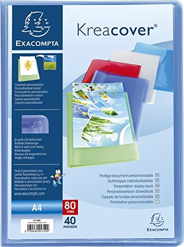 Exacompta 5749e Binder (Krea Cover, prezentacyjna Chromaline, PP 500, DIN A4) 40 koszulek losowy kolor 5749E