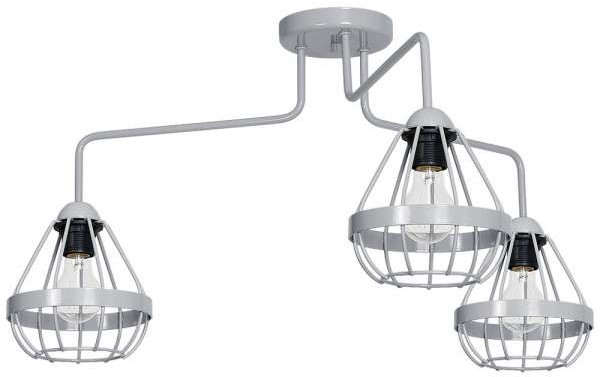 Milagro Plafon LAMPA sufitowa CAGE 683 natynkowa OPRAWA druciane klatki loft szare 683