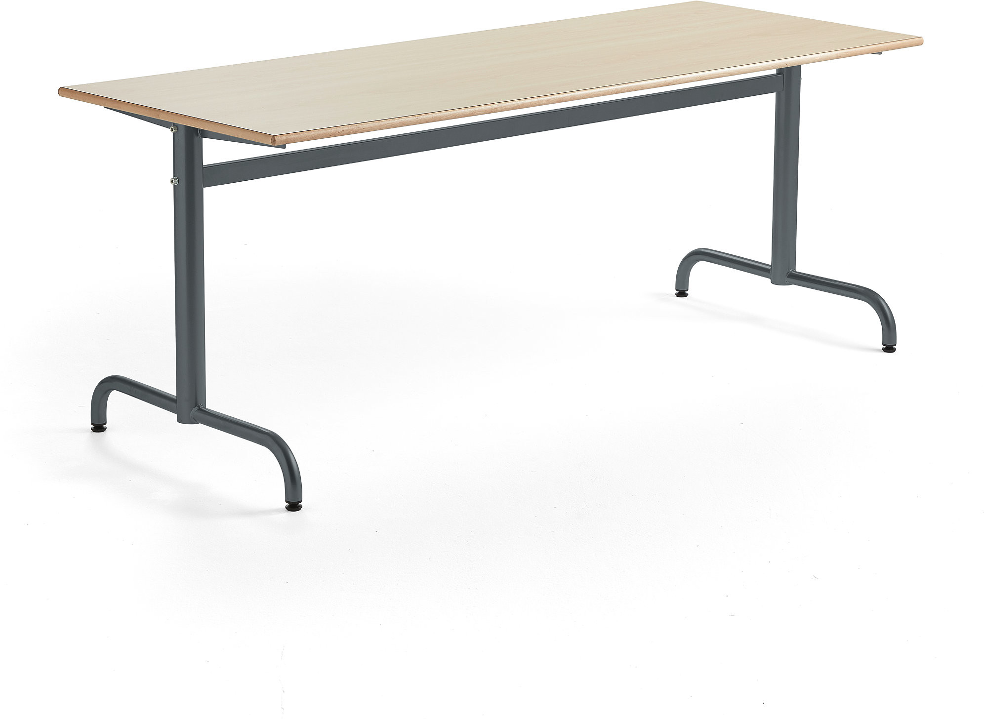 AJ Produkty Stół PLURAL, 1800x700x720 mm, HPL, brzoza, antracyt