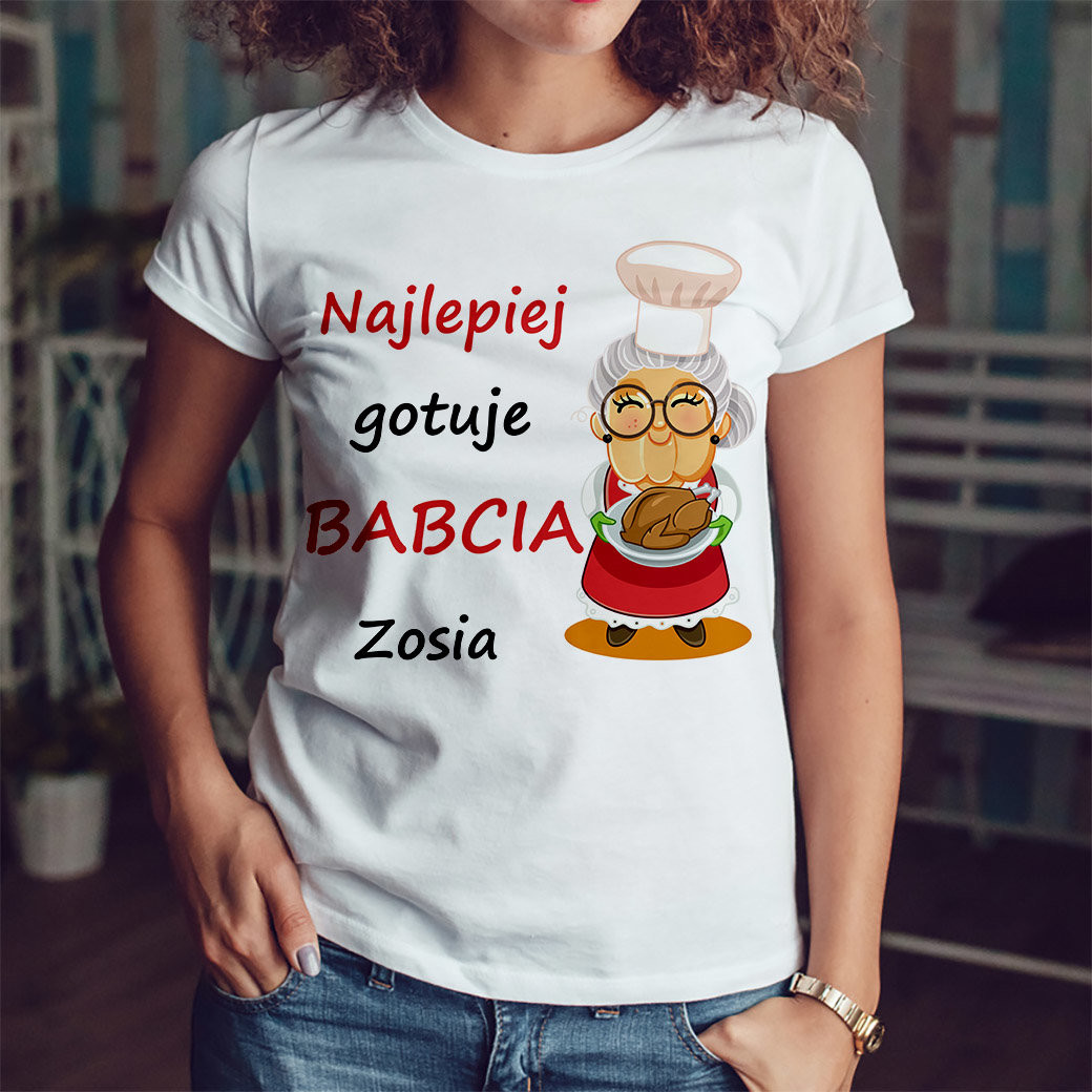 Poczpol Najlepiej gotuję babcia - koszulka damska PRZPOC-0-2550