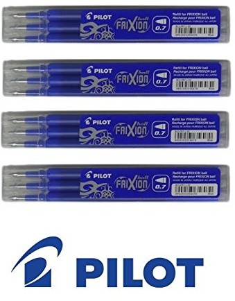Pilot Pen FriXion dodatkowe wkłady atramentowe do pióra kulkowego,  sztuk, niebieskie, niebieski 2261003F-4