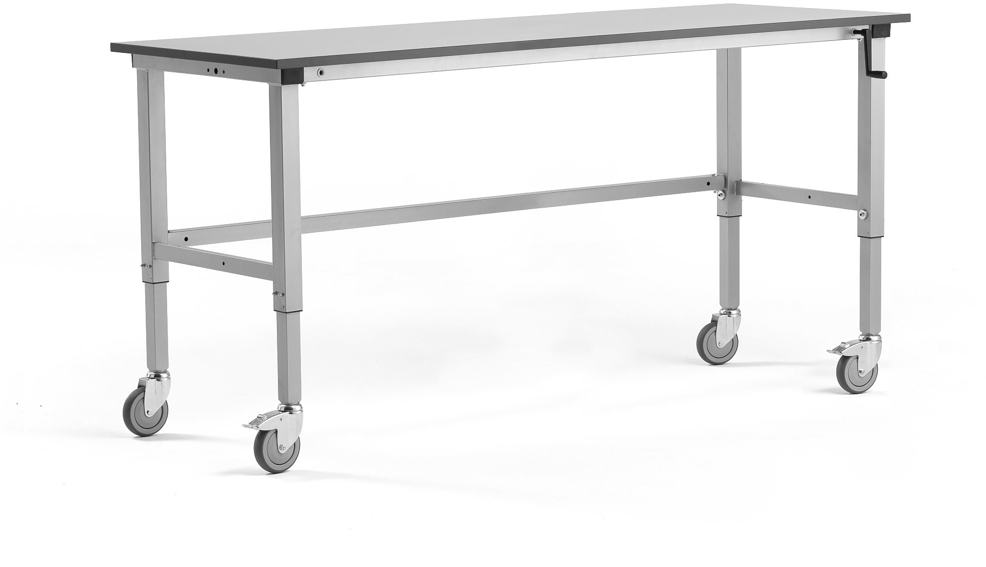AJ Produkty Regulowany ręcznie stół roboczy Motion, 150 kg, 2000x600 mm, szary