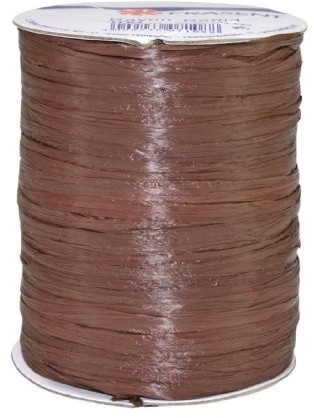 Unbekannt Present - RAYON RAFFIA taśma łydkowa - brązowa - szpula 100 m 133-622