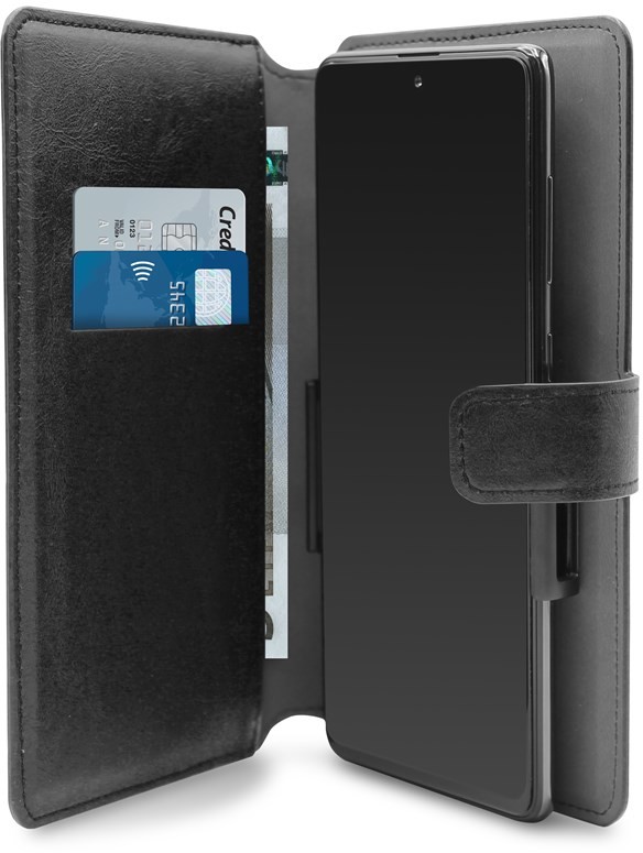 Puro Universal Wallet 360° - Uniwersalne etui obrotowe z kieszeniami na karty, rozmiar XXL (czarny)