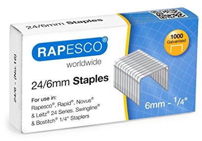 Rapesco Zszywki s24607z3 ocynkowane 24/6 mm  1.000 sztuk S24607Z3