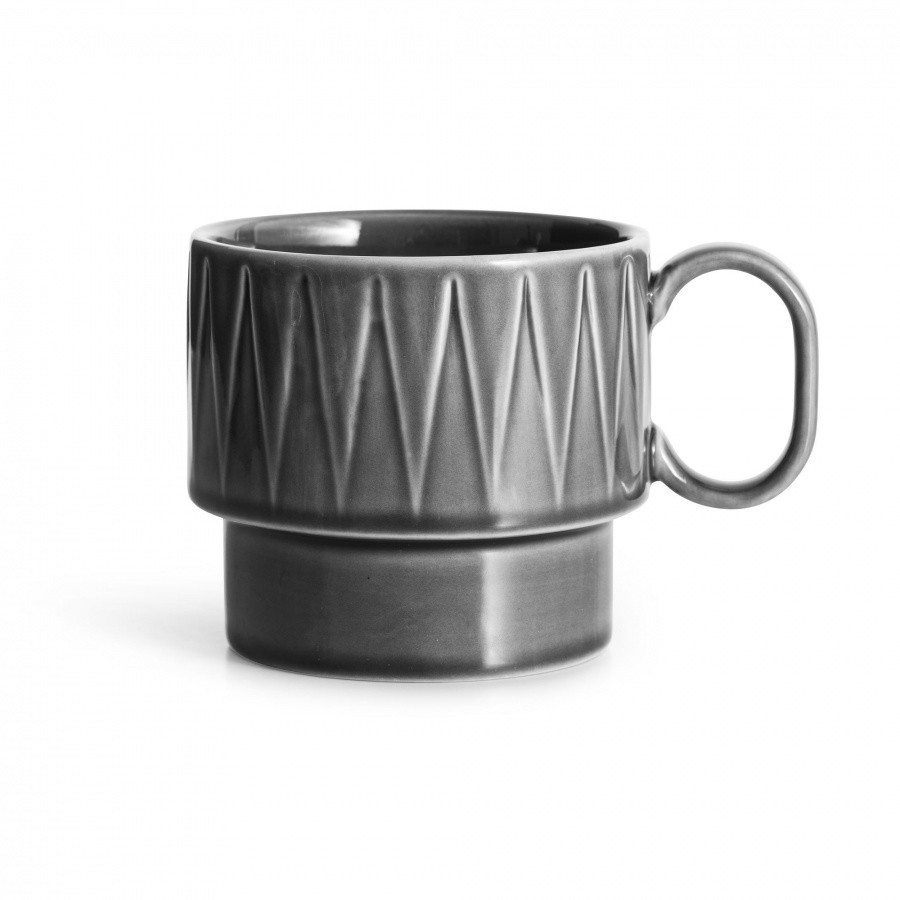 Sagaform filiżanka do herbaty szara ceramika 0,4 l wys 9 cm SF-5018086