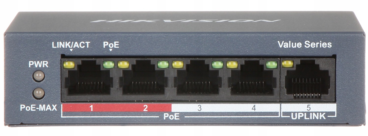 Switch Poe 5 Portów Hikvision DS-3E0105P-E/M(B)