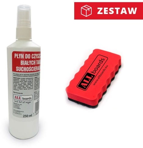 Allboards Zestaw - płyn do tablic 250ml + gąbka magnetyczna ZPM