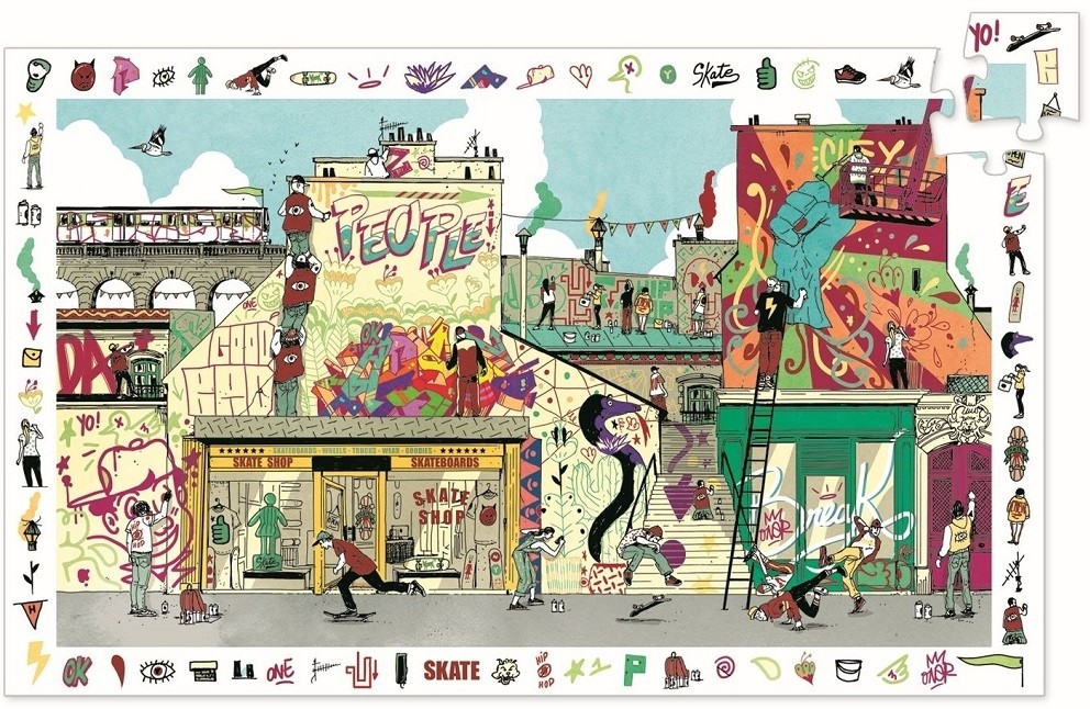 Djeco STREET ART puzzle tekturowe obserwacje 200 el. DJ07453 DJ07453
