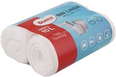 Worki Na Śmieci Xs 10L 60 Sztuk Białe Małe Dumil