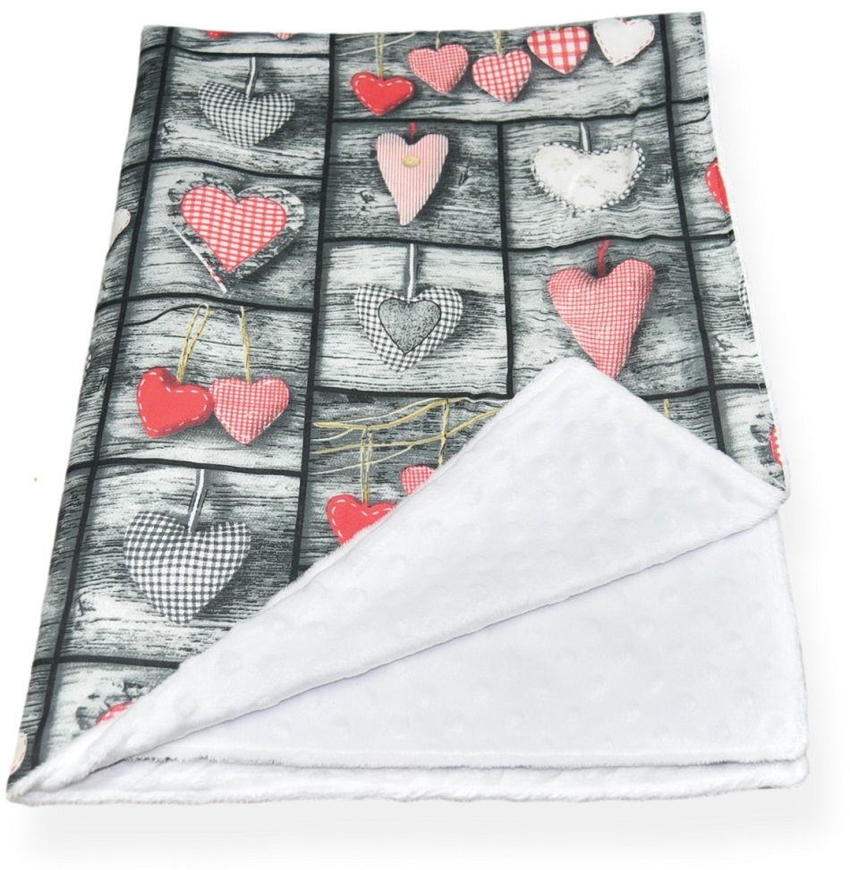 kocyk minky biały shabby chic 100x75cm RM00120