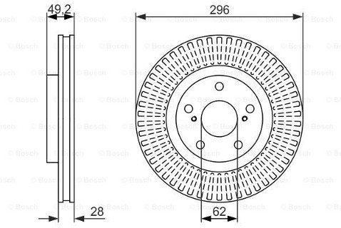 BOSCH Tarcza hamulcowa przednia, 0 986 479 768  0986479768