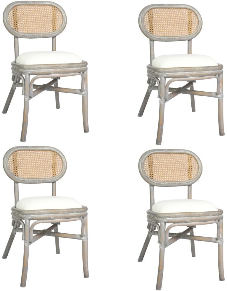vidaXL Lumarko Krzesła stołowe, 4 szt., szare, lniane 3071721