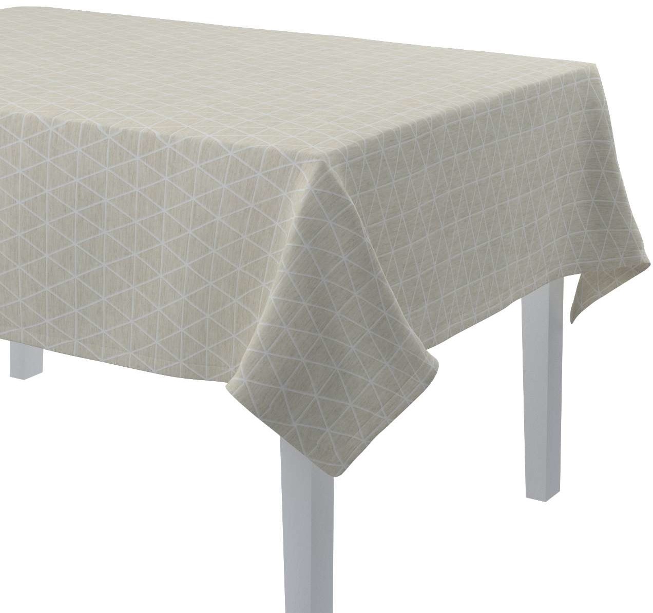 Dekoria Obrus prostokątny trójkąty na beżowo-lnianym tle 130 × 130 cm Sunny 420-143-49