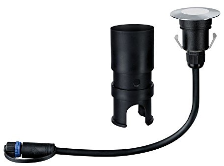 Paulmann świateł Paulmann 93951 Outdoor Plug & Shine Floor Mini IP65 3000 K 2,5 W 24 V 55 MM stal nierdzewna/tworzywo sztuczne 939.51 reflektor podłogowy do wbudowania lampa LED lampa podłogowa na zew 939.51
