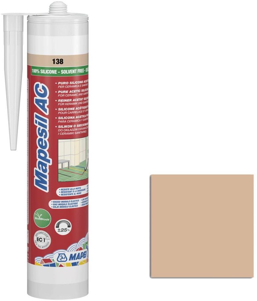 Mapei Silikon sanitarny 138 Jasny beż 310 ml