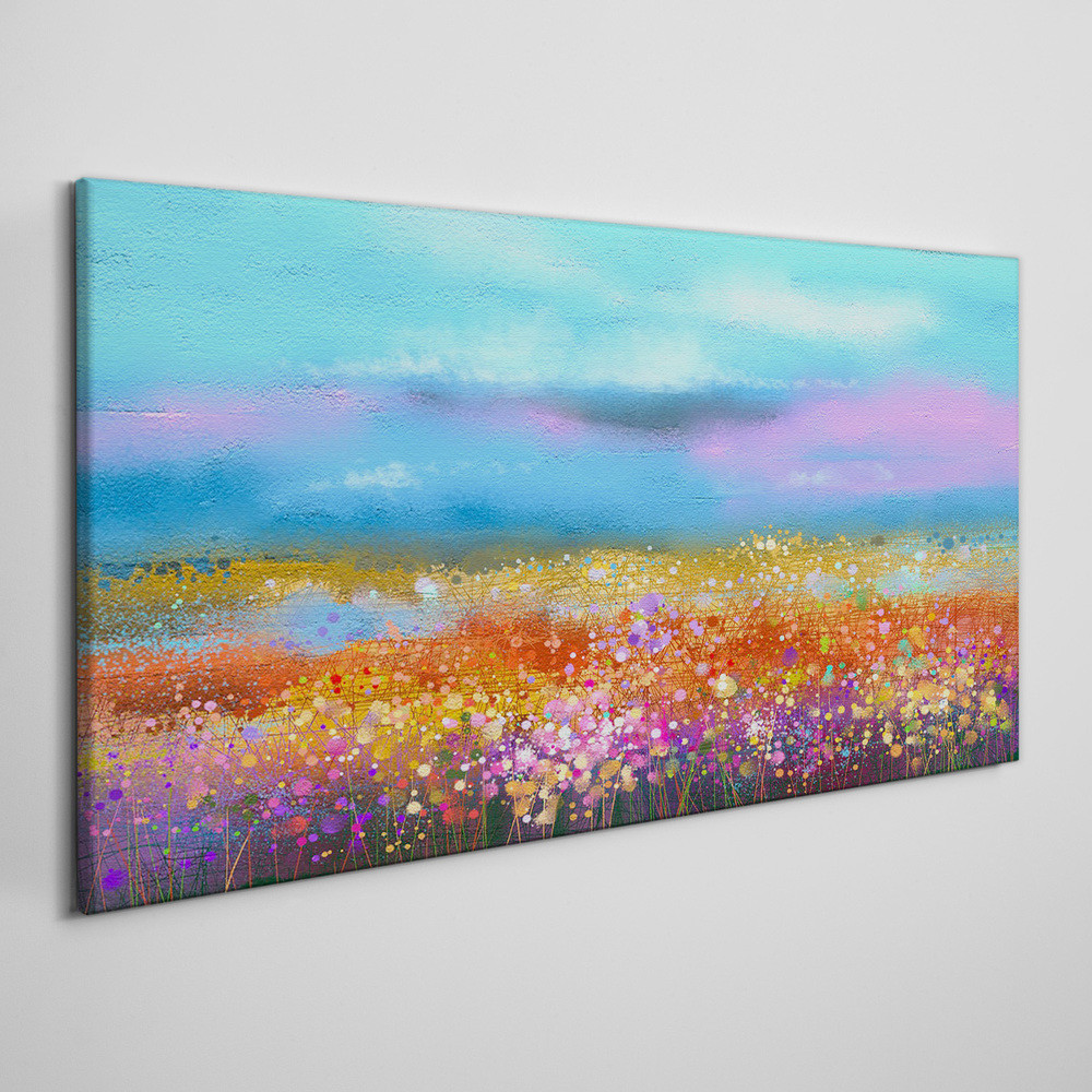 PL Coloray Obraz na Płótnie Abstrakcyjne Kwiaty 140x70cm