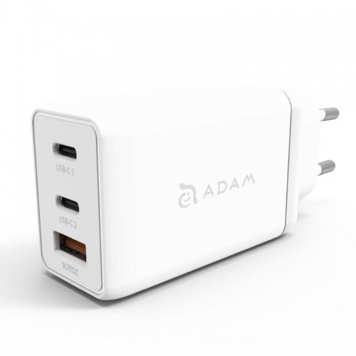 Adam Elements Ładowarka sieciowa Adam Elements Omnia F6 USB-C 65W PD 3.0 QC 3.0, biała + kabel 4710343471776