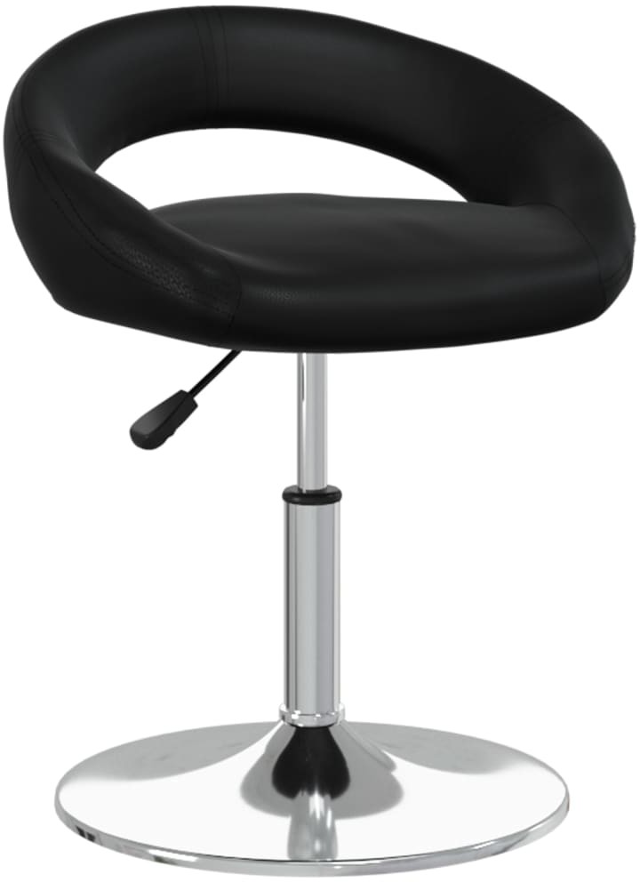 vidaXL Obrotowe krzesło stołowe, czarne, obite sztuczną skórą