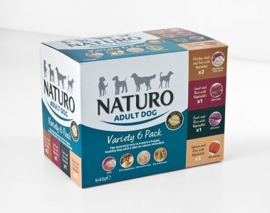 Naturo PAKIET PIES 6x400g kura jagniecina kaczka łosoś