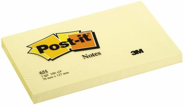 Post-it Bloczek żółty 76 X 127 mm 100 kartek samoprzylepnych X02542A NB-7635